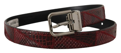 Shop Dolce & Gabbana Elegant Red Exotic Leather Women's Belt