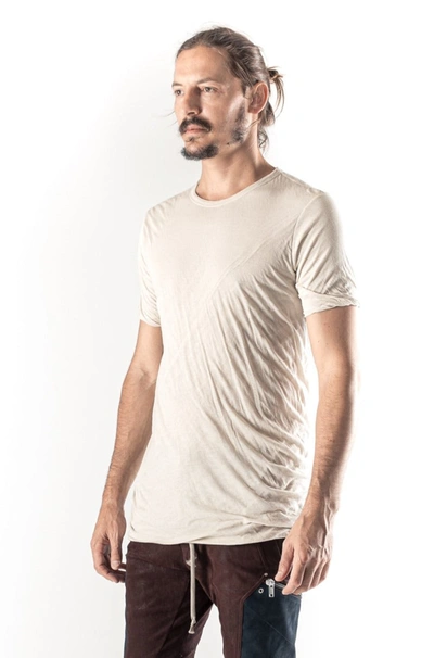 Shop Rick Owens Double Ss Tee In Pearl In L