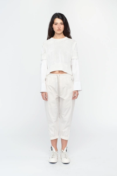 Shop Y's Yohji Yamamoto White Shirt Collar Pullover In One Size