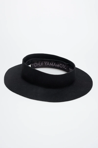 Shop Yohji Yamamoto Black Open Crown Hat C In 1