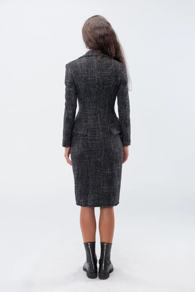 Shop Yohji Yamamoto Tweed Coat Dress In 1