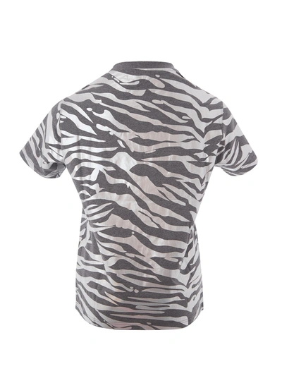 Shop Kenzo Grey Cotton T-shirt With Metal Animalier Print Women's Allover