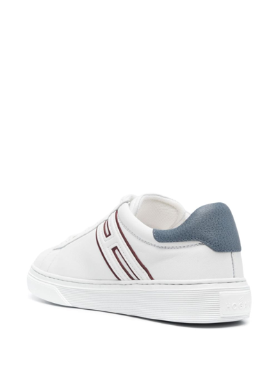 Shop Hogan H365 Low-top Leather Sneakers In Weiss