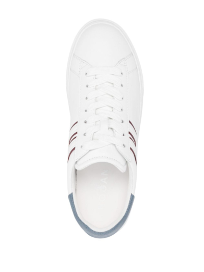 Shop Hogan H365 Low-top Leather Sneakers In Weiss