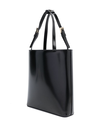 Prada Triangle Logo-plaque Bucket Bag In Black