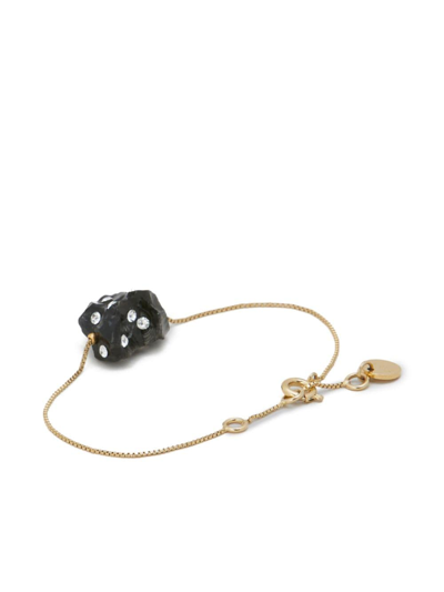 Shop Marni Rhinestone-embellished Rolo Chain Bracelet In Gold