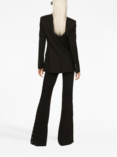 Dolce & Gabbana Button-detail Bootcut High-waisted Trousers In Black