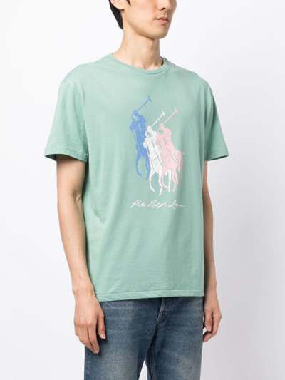 Shop Polo Ralph Lauren Polo Pony-print Cotton T-shirt In Green
