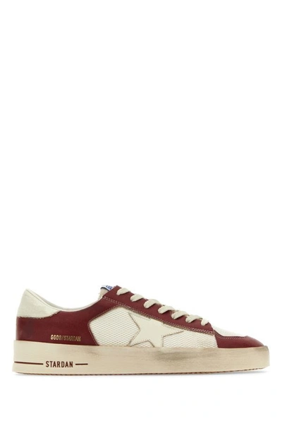 Shop Golden Goose Deluxe Brand Man Two-tone Leather And Mesh Stardan Sneakers In Multicolor