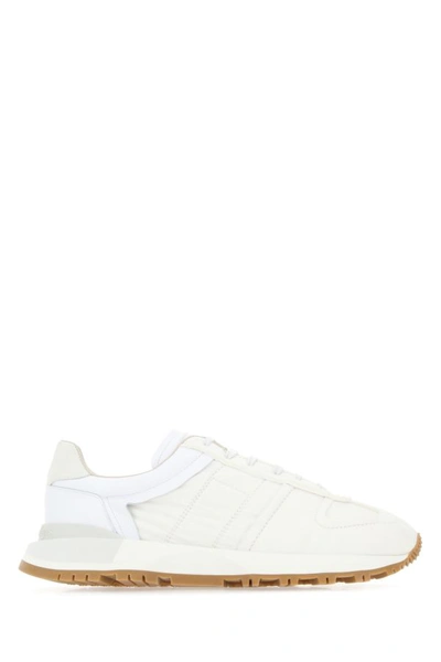 Shop Maison Margiela Man Ivory Fabric 50-50 Sneakers In White