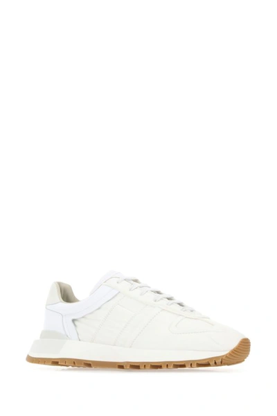 Shop Maison Margiela Man Ivory Fabric 50-50 Sneakers In White