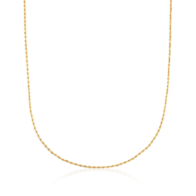 Ross-simons 2mm 14kt Yellow Gold Rope Chain Necklace In White