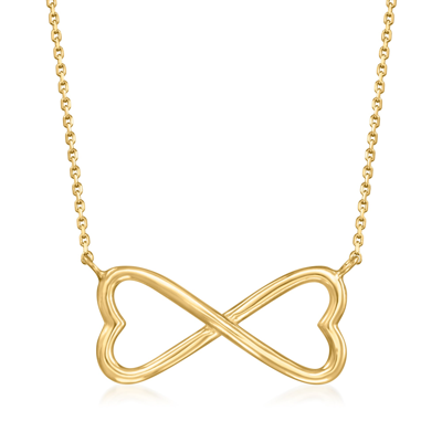 Shop Canaria Fine Jewelry Canaria 10kt Yellow Gold Infinity Heart Necklace In Multi