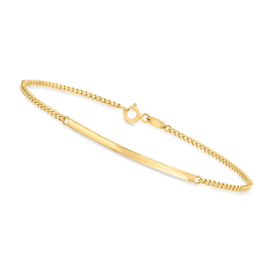 Shop Canaria Fine Jewelry Canaria 10kt Yellow Gold Cable Chain Bar Bracelet