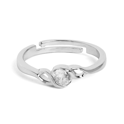 Sohi Trendy One Sized Silver Band Ring In Silver