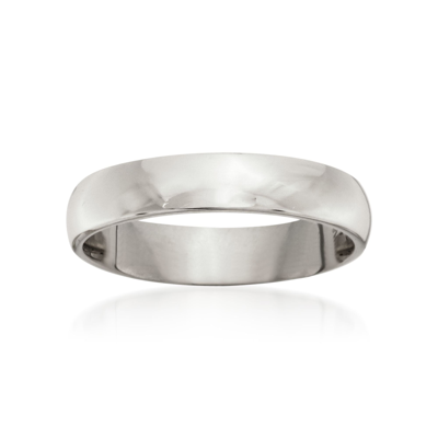 Shop Ross-simons Men's 4mm 14kt White Gold Wedding Ring