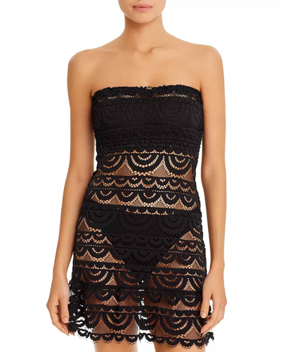 Shop Pq Swim Lace Tube Dress/cover Up In Black