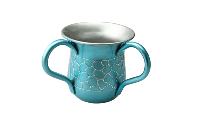 Classic Touch Decor Teal Wash Cup With Enamel Design