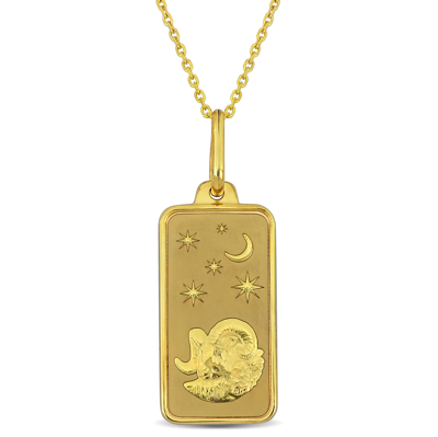 Mimi & Max Aries Horoscope Necklace In 10k Yellow Gold In Gold