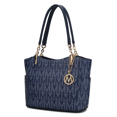 Mkf Collection By Mia K Braylee M Signature Tote Handbag In Blue