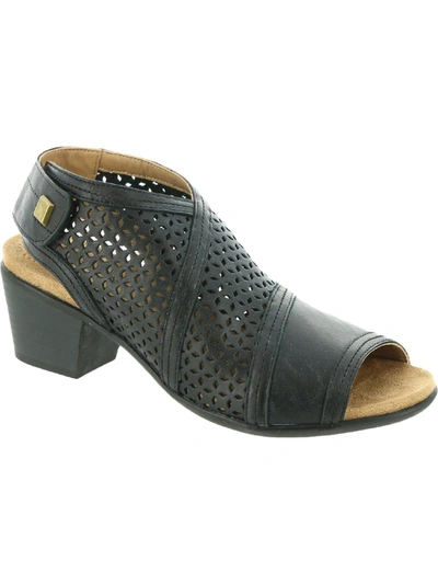 Shop Array Kensley Womens Leather Slip On Heel Sandals In Black