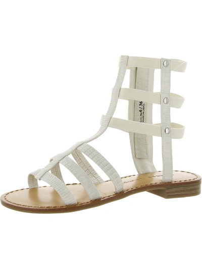 Shop Chinese Laundry Womens Faux Leather Embossed Gladiator Sandals In White