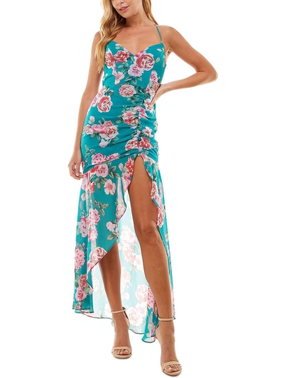 Shop City Studio Womens Chiffon Floral Maxi Dress In Multi