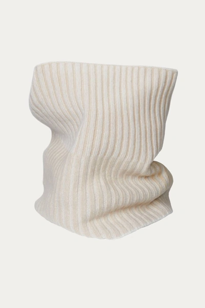 Shop Amber Hards Chunky Rib Snood In Camel/white In Brown