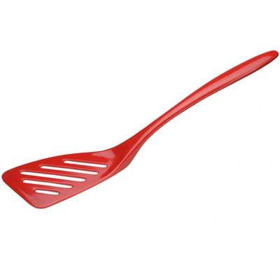 Gourmac 12-inch Melamine Slotted Turner Spatula In Red