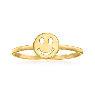 Shop Canaria Fine Jewelry Canaria 10kt Yellow Gold Smiley Face Ring