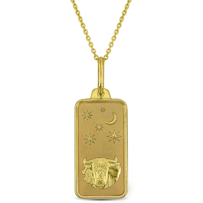 Mimi & Max Taurus Horoscope Necklace In 10k Yellow Gold In Gold