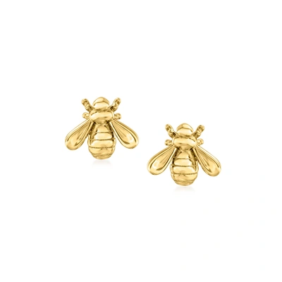 Rs Pure Ross-simons 14kt Yellow Gold Bumblebee Stud Earrings In Gold
