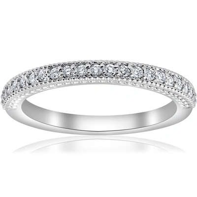 Shop Pompeii3 1/5ct Vintage Diamond Wedding Ring Stackable Anniversary Band 14k White Gold In Multi