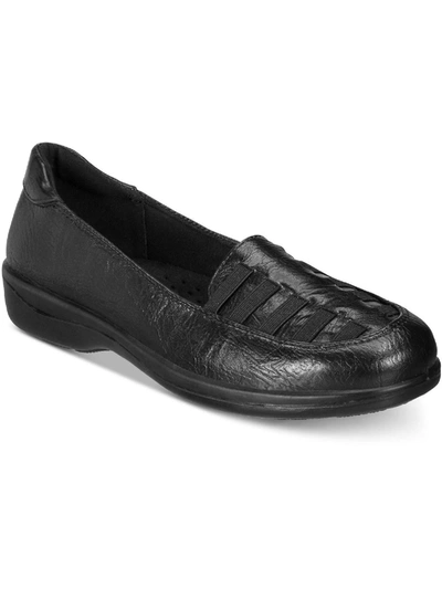 Shop Easy Street Genesis Womens Faux Leather Slip On Loafers In Black