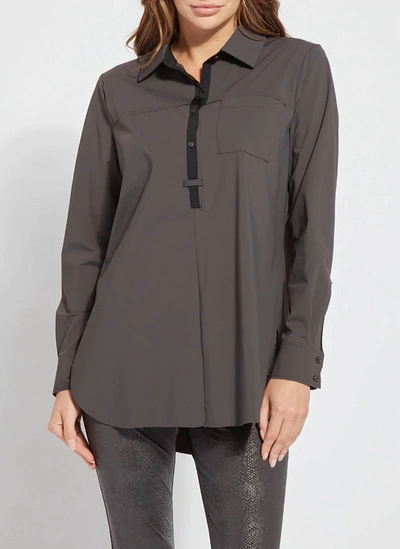 Shop Lyssé Lydia Pull Over Top In Solid Charcoal In Black