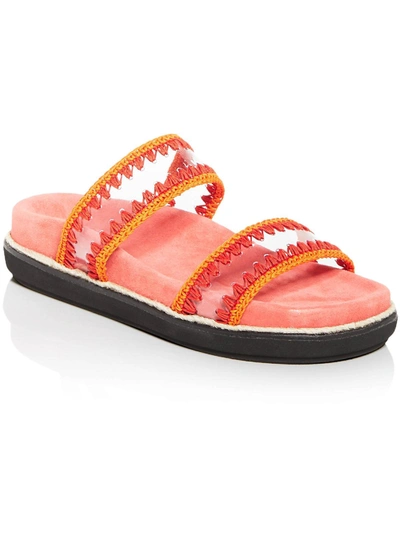 Shop Castaã±er Zimba Womens Whipstitch Slip On Slide Sandals In Orange