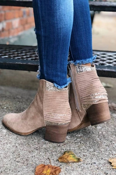 Shop Gypsy Jazz Suede Boot In Taupe In Brown