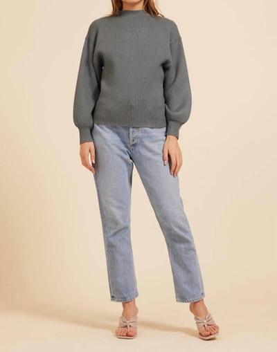Shop Moodie Mock Neck Sweater In Forest In Grey
