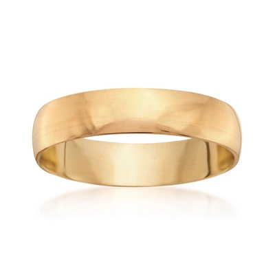 Shop Ross-simons Men's 5mm 14kt Yellow Gold Wedding Ring In Beige