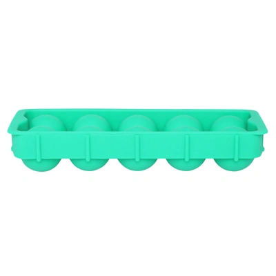 Hic Silicone Cannonball Sphere Whiskey Ice Ball Mold Tray, Vintage Blue In Blue
