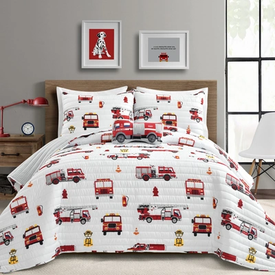 Shop Lush Decor Make A Wish Fire Truck Quilt Red/white 4pc Set Full/queen