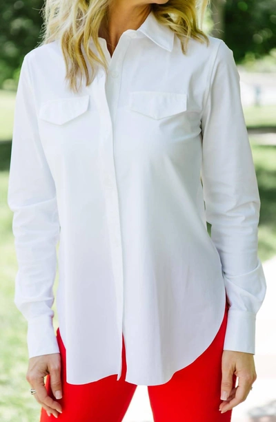 Shop Lyssé Brinkley Button Down Shirt In White