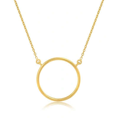 Shop Max + Stone 18k Yellow Gold Over Sterling Silver Vermeil Circle Eternity Necklace In White