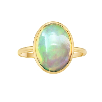Shop Fine Jewelry Bezel Oval Opal Ring 14k Gold In Multi