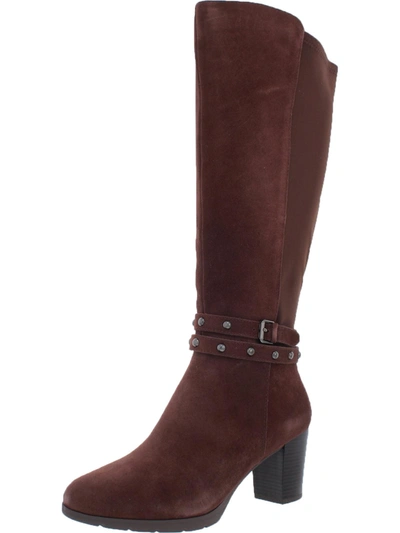 Shop Anne Klein Reale Womens Wide Calf Knee-high Boots In Brown