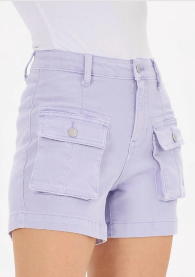 Shop Judy Blue Cargo Shorts In Lavender In Purple
