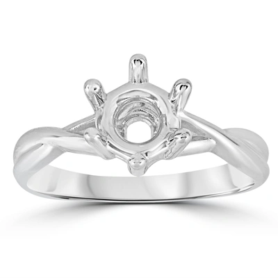 Pompeii3 14k White Gold Solitaire Round Twist Engagement Ring Setting In Multi