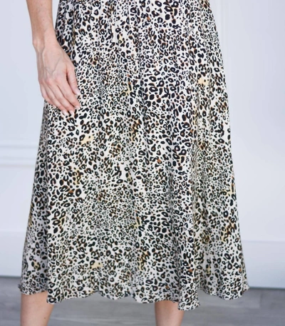 Shop Pink Martini The Haven Skirt In Beige Leopard In White