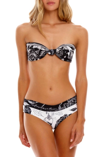 Shop Agua Bendita Lucille Thoughts Bikini Top In Black/white