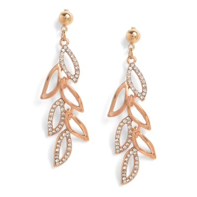 Shop Sohi Gold-plated Stone-studded Leaf Shaped Drop Earrings In Silver